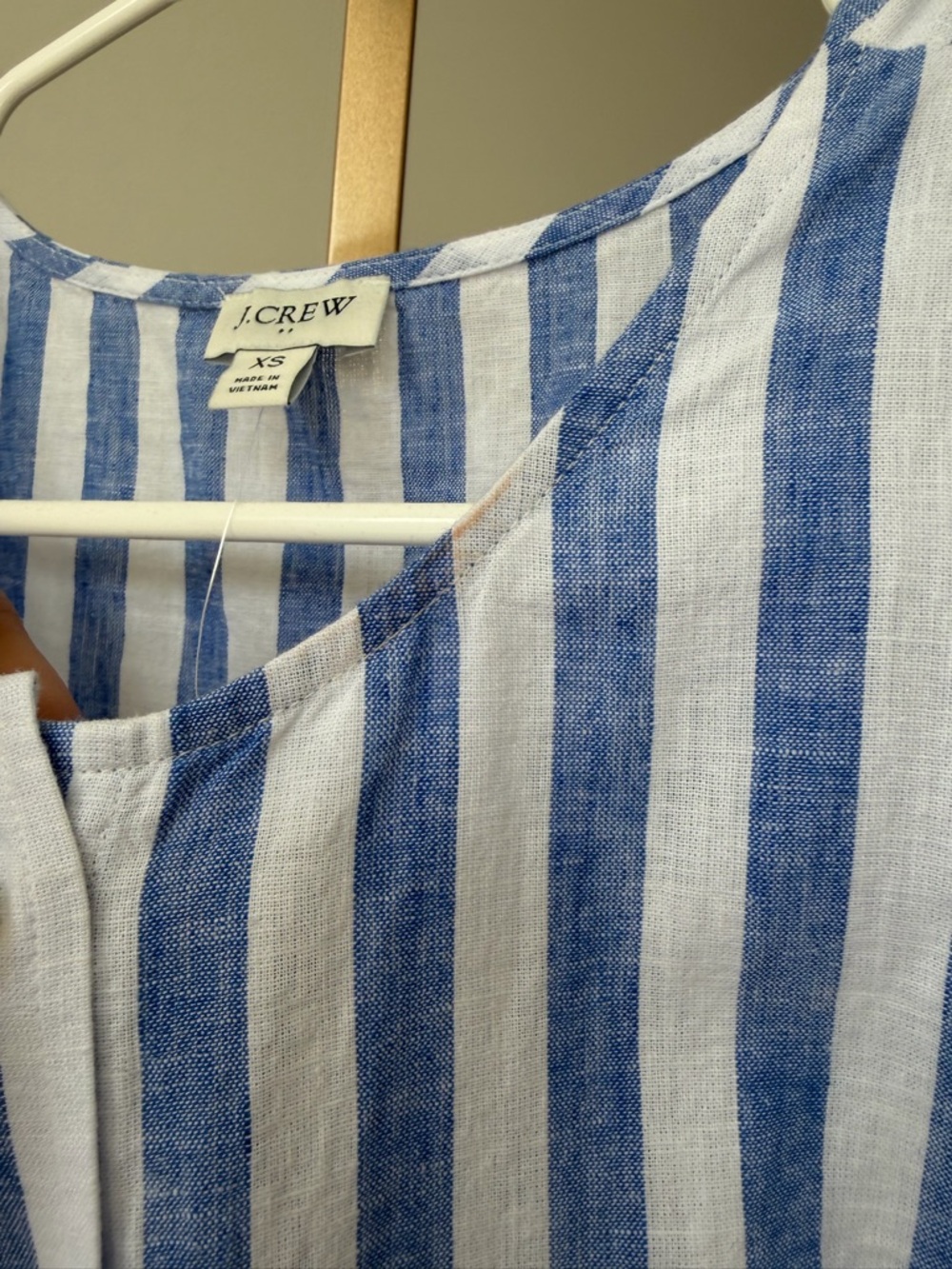 J.CREW Factory Striped linen blend Tank Size XS NWT CK742 - Picture 7 of 16